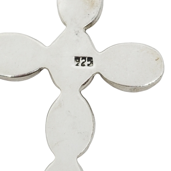 VINTAGE STERLING SILVER LARGE CROSS PENDANT & TWO SMALL CROSS PENDANTS SET - Picture 3 of 5